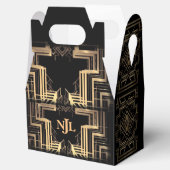 Het geweldige ontwerp van Gatsby met een monogram Bedankdoosjes (Geopend)