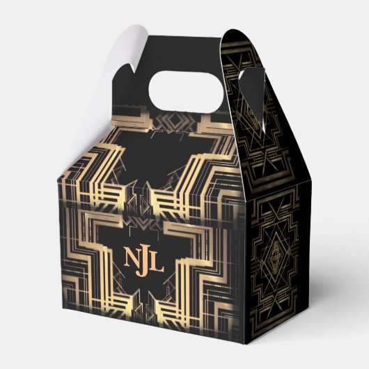 Het geweldige ontwerp van Gatsby met een monogram Bedankdoosjes (Voorkant Zijde)