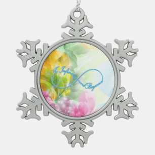 Het geweldige symbool van de Oneindigheid "aan Tin Sneeuwvlok Ornament