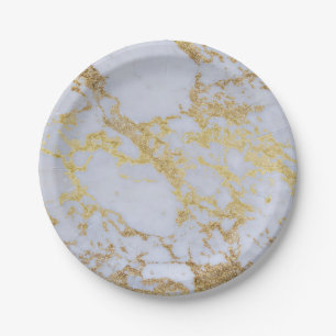 Het geweldige trendy moderne fauxgoud schittert papieren bordje