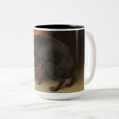 Het geweten maakt ons allen lafaards tweekleurige koffiemok (Voorkant rechts)