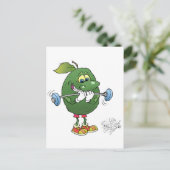 Het gewicht tilt Avocado op een briefkaart. Briefkaart (Staand voorkant)