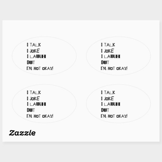 Het gewicht van het lachen - Geestelijke gezondhei Ovale Sticker (Vel)