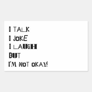 Het gewicht van het lachen - Geestelijke gezondhei Rechthoekige Sticker
