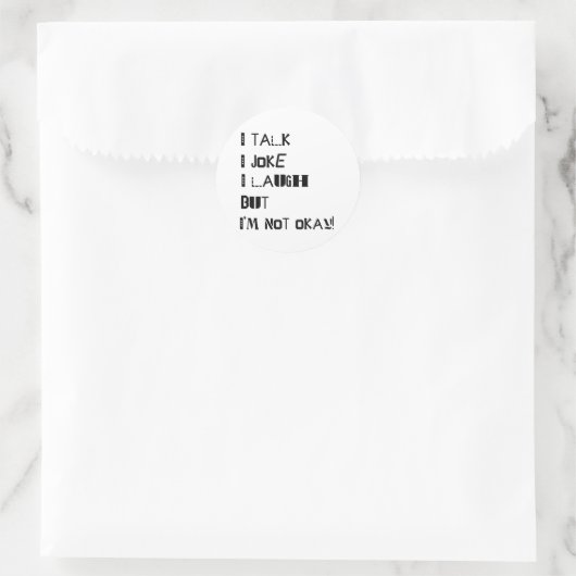 Het gewicht van het lachen - Geestelijke gezondhei Ronde Sticker (Tas)