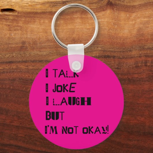 Het gewicht van het lachen - Geestelijke gezondhei Sleutelhanger (Achterkant)