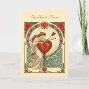 Het Gewicht van Liefde Vintage Art Nouveau Romanti Kaart