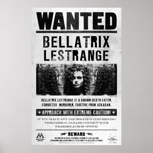 Het Gewilde Poster van Bellatrix Lestrange (Voorkant)