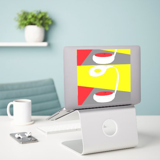 Het gewogen laptop-Hoesje Sticker (Laptop op bureau)