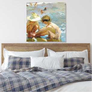 Het gewonde voet schilderij van Joaquin Sorolla Canvas Afdruk
