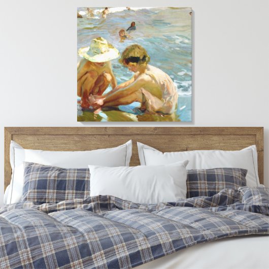 Het gewonde voet schilderij van Joaquin Sorolla Canvas Afdruk (Insitu (Slaapkamer))