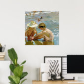 Het gewonde voet schilderij van Joaquin Sorolla Poster (Thuiskantoor)