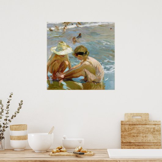 Het gewonde voet schilderij van Joaquin Sorolla Poster (Keuken)