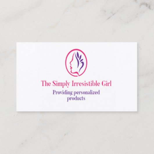 Het gewoon onweerstaanbare meisje  visitekaartje (Achterkant)