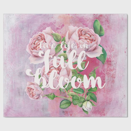 Het Gezegde van de bloem van de Levenszomerbloem i Cadeaupapier (Vlak)