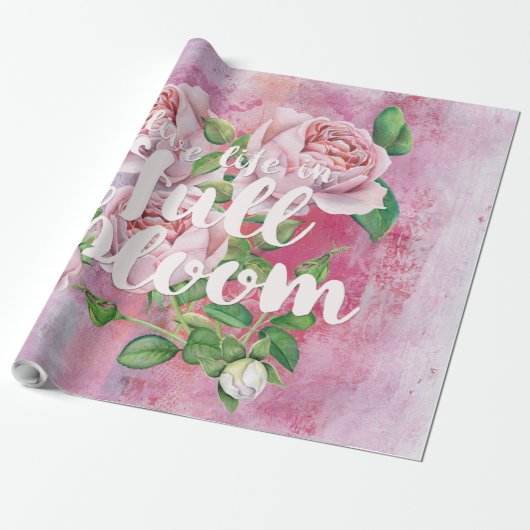 Het Gezegde van de bloem van de Levenszomerbloem i Cadeaupapier (Uitgerold)