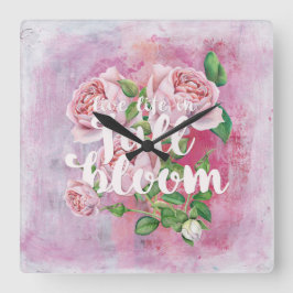 Het Gezegde van de bloem van de Levenszomerbloem i Vierkante Klok