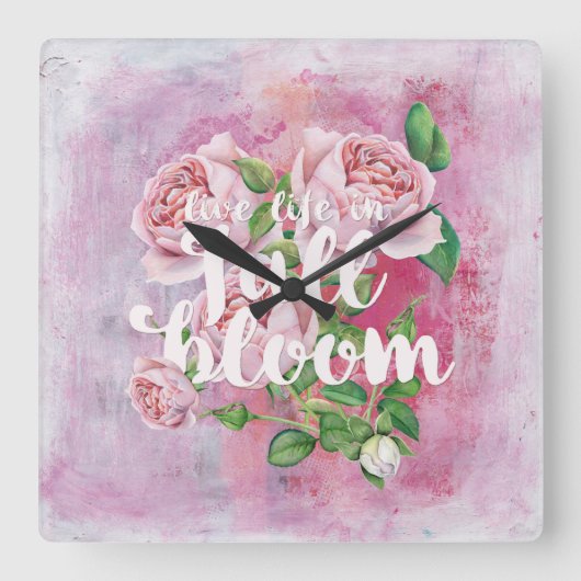 Het Gezegde van de bloem van de Levenszomerbloem i Vierkante Klok (Voorkant)