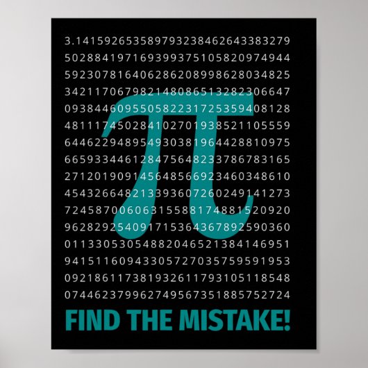 Het Gezegde van de Wiskunde van het aantal Pi met Poster (Voorkant)