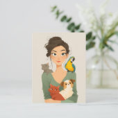 Het gezellige portret van Pet Lover Briefkaart (Staand voorkant)