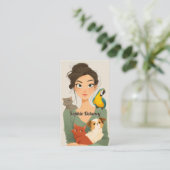 Het gezellige portret van Pet Lover Visitekaartje (Staand voorkant)