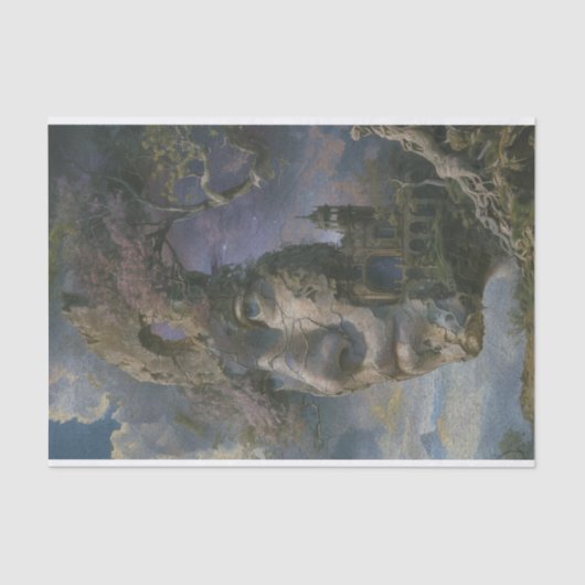 Het gezicht in Cliff Decoupage Tissuepapier (Voorkant)