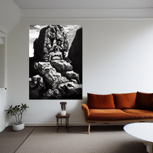 Het gezicht in de berg   AI Art Poster