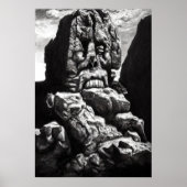 Het gezicht in de berg | AI Art Poster (Voorkant)