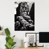 Het gezicht in de berg | AI Art Poster (Thuiskantoor)