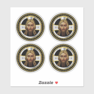 Het gezicht van Christ Orthodox Black Icon Sticker
