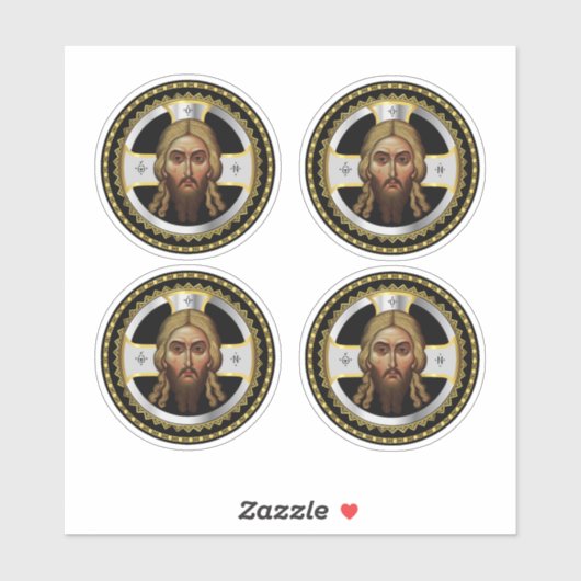 Het gezicht van Christ Orthodox Black Icon Sticker (Vel)