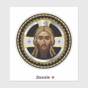 Het gezicht van Christus orthodox zwart icoon Sticker