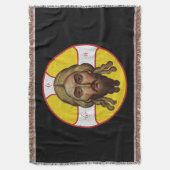 Het gezicht van Christus orthodoxe icoon Deken (Voorkant Verticaal)