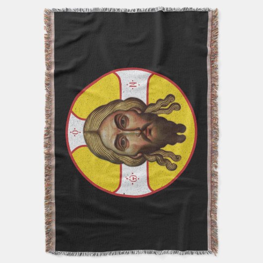 Het gezicht van Christus orthodoxe icoon Deken (Voorkant Verticaal)