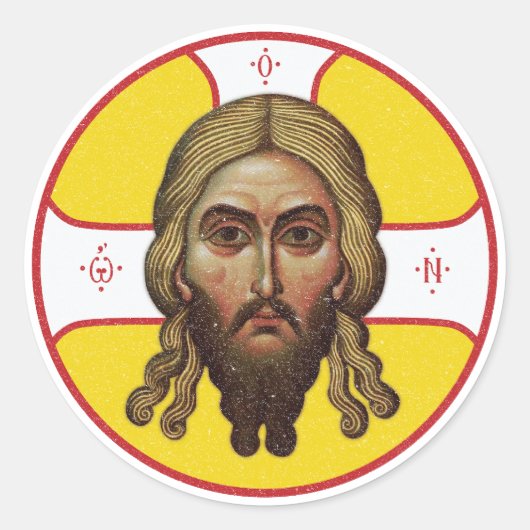 Het gezicht van Christus orthodoxe icoon Ronde Sticker (Voorkant)