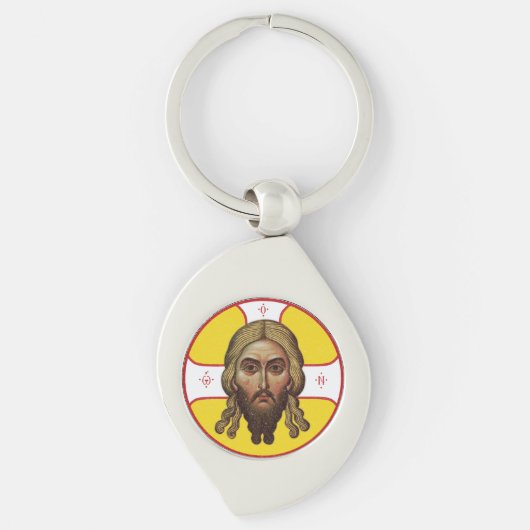 Het gezicht van Christus orthodoxe icoon Sleutelhanger (Voorkant)