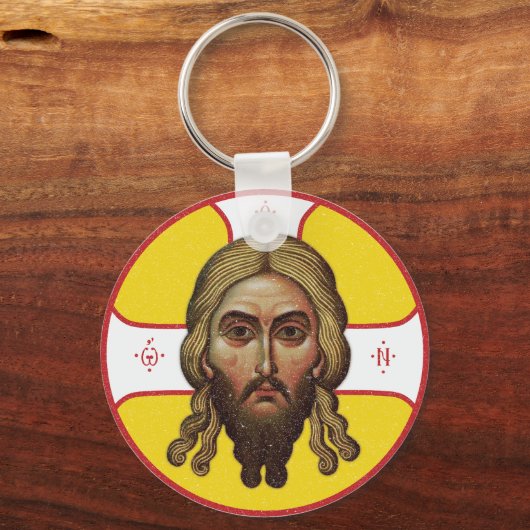 Het gezicht van Christus orthodoxe icoon Sleutelhanger (Achterkant)