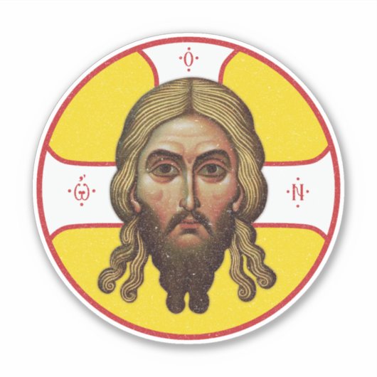 Het gezicht van Christus orthodoxe icoon Sticker (Voorkant)