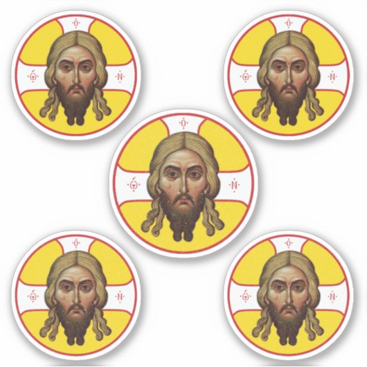 Het gezicht van Christus orthodoxe icoon Sticker (Voorkant)
