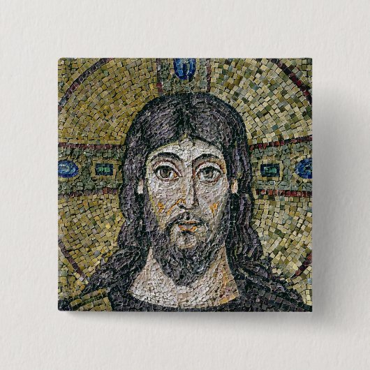 Het gezicht van Christus Vierkante Button 5,1 Cm (Voorkant)