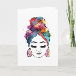 HET GEZICHT VAN DE AFRIKAANSE AMERIKAANSE VROUW KAART