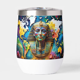 Het gezicht van de farao op Wereldkaart Drink een