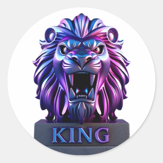 Het gezicht van de leeuw ronde sticker (Voorkant)