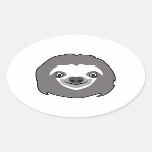 Het Gezicht van de luiaard Ovale Sticker