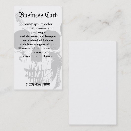 Het Gezicht van de schedel Visitekaartje (Voorkant / Achterkant)