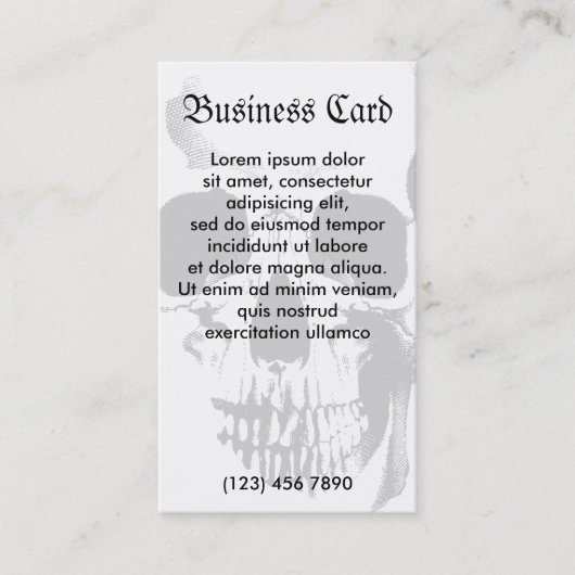 Het Gezicht van de schedel Visitekaartje (Voorkant)