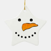 Het Gezicht van de sneeuwman Keramisch Ornament (Voorkant)