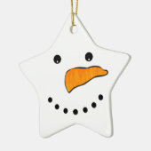 Het Gezicht van de sneeuwman Keramisch Ornament (Links)