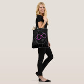 Het gezicht van de vrouw in roze zonnebril Black R Tote Bag (Op model)