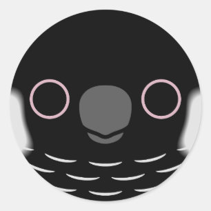 Het gezicht van de zwarte kaketoe van een Carnaby Ronde Sticker